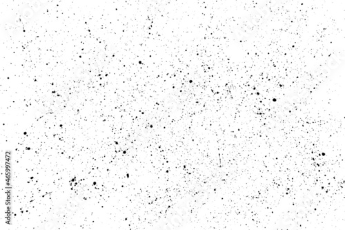 Black blobs isolated on white. Ink splash. Brushes droplets. Grainy texture background. Digitally generated image. Vector illustration, EPS 10.