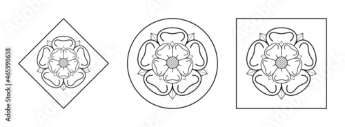 rose outline set. vector illustration isolated on white background