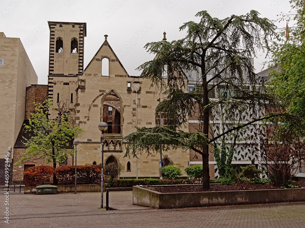 Fototapeta premium Ruins of saint Alban church, destroyed in the second world war