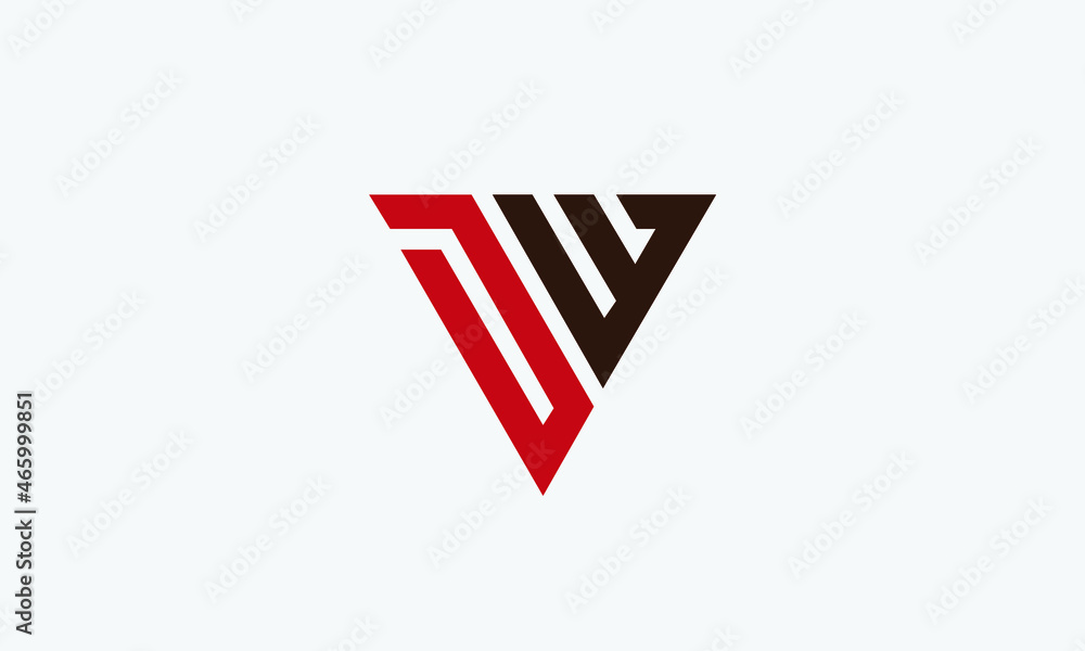 Alphabet UW or WU abstract monogram vector logo template