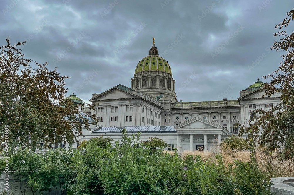 The Pennsylvania State Capitol on a Stormy Day, Harrisburg, USA