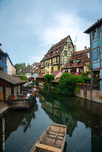 Canal in the city of Colmar, Alsace France