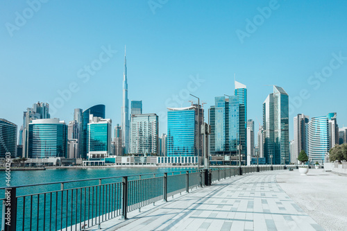 Photography Daytime view of the Business Bay skyline, Dubai, UAE