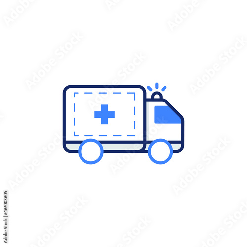 Ambulance vector icon illustration sign