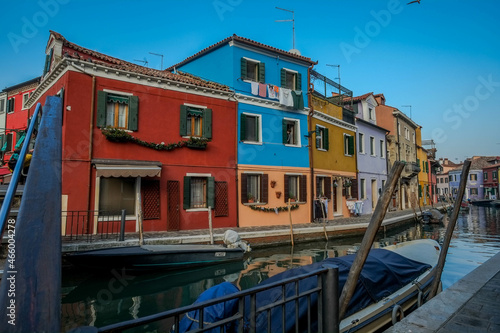 View of the houses of Burano, each one a different color