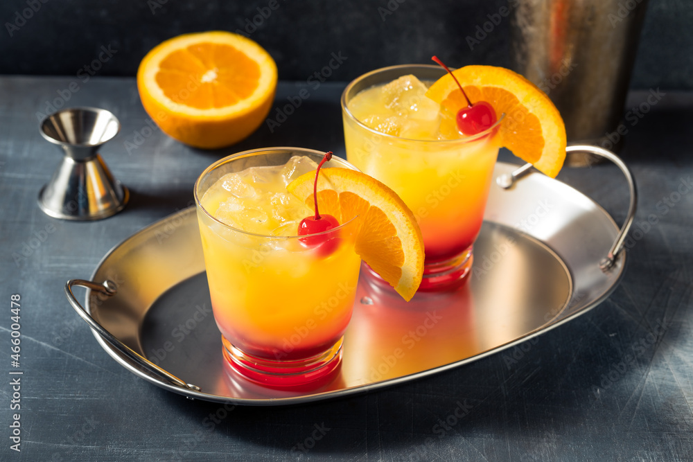 Boozy Cold Tequila Sunrise Cocktail Boozy Cold Tequila Sunrise Cocktail