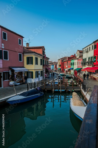 View of the houses of Burano, each one a different color