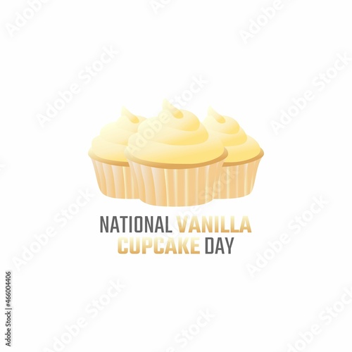 vector graphic of national vanilla cupcake day good for national vanilla cupcake day celebration. flat design. flyer design.flat illustration.