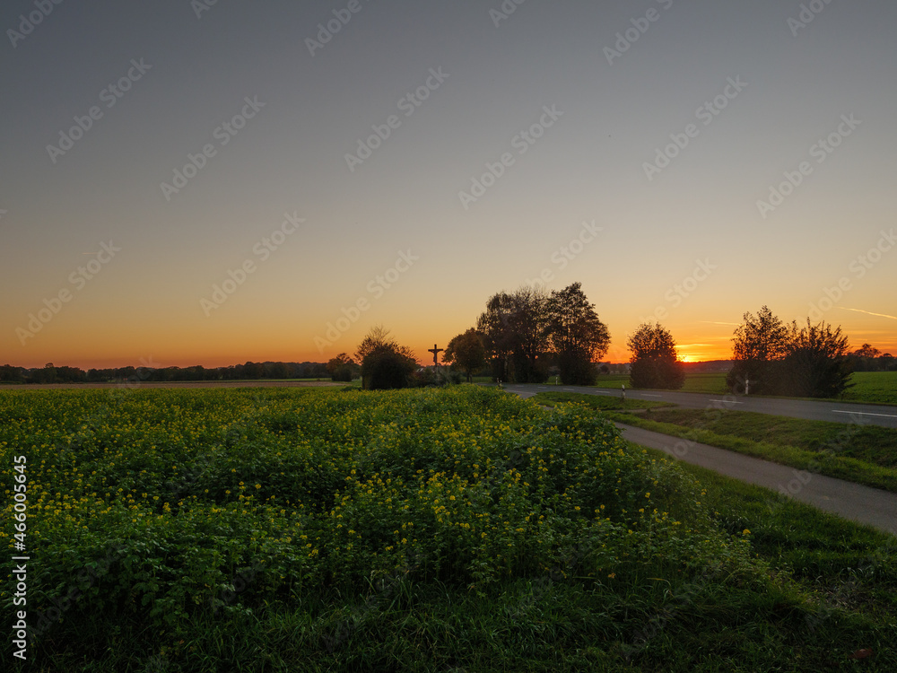 Obraz premium Sonnenuntergang im westlichen Münsterland