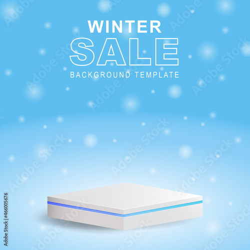 Winter sale promotion with product display podium