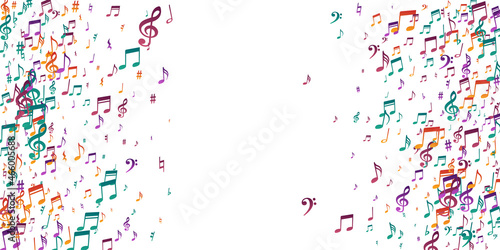 Music note symbols vector illustration. Song
