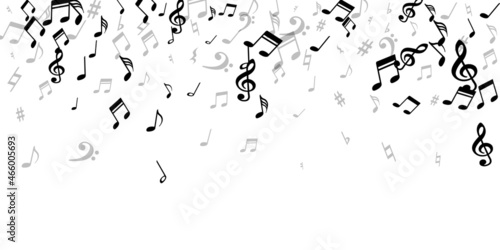 Music notes cartoon vector background. Melody