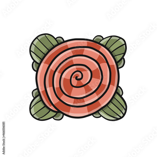 Red flower isolated. Sketch for your design