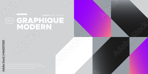Modern geometric presentation template. Minimal vector banner.
