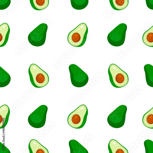 Wallpaper Mural Seamless pattern with avocado fruit slices on a white background. Simple and light background with avocado. Torontodigital.ca