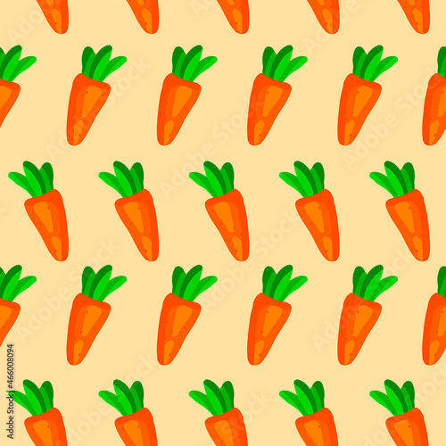 Wallpaper Mural Orange carrots seamless pattern on a light yellow background. Hand drawn background with vegetables. Good for wrapping paper, packgaing or restaurant menu Torontodigital.ca