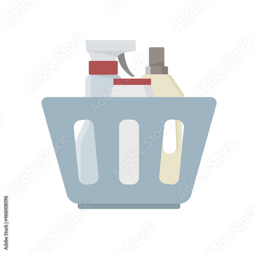 Bottles of household chemicals supplies cleaning housework plastic detergent liquid domestic fluid cleaner pack vector illustration.