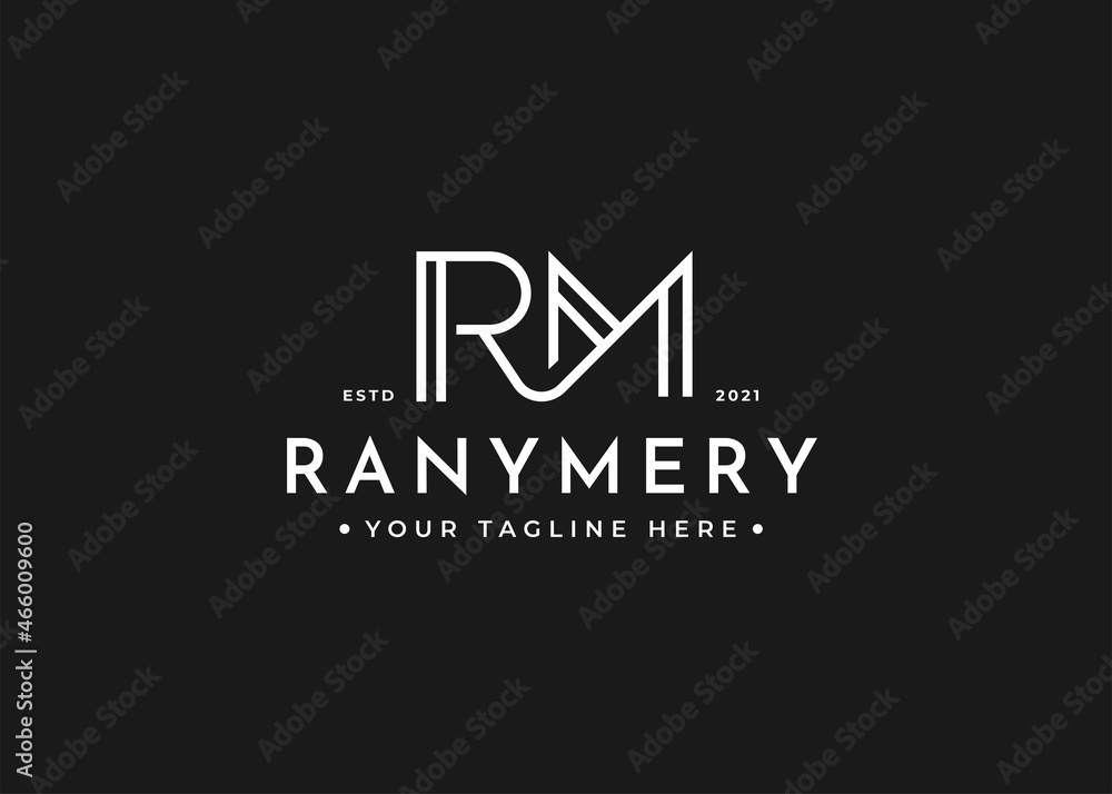 Minimalist Letter R M logo design template Minimalist Letter R M logo design template