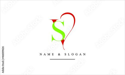 SV, VS, S, V abstract letters logo monogram photo