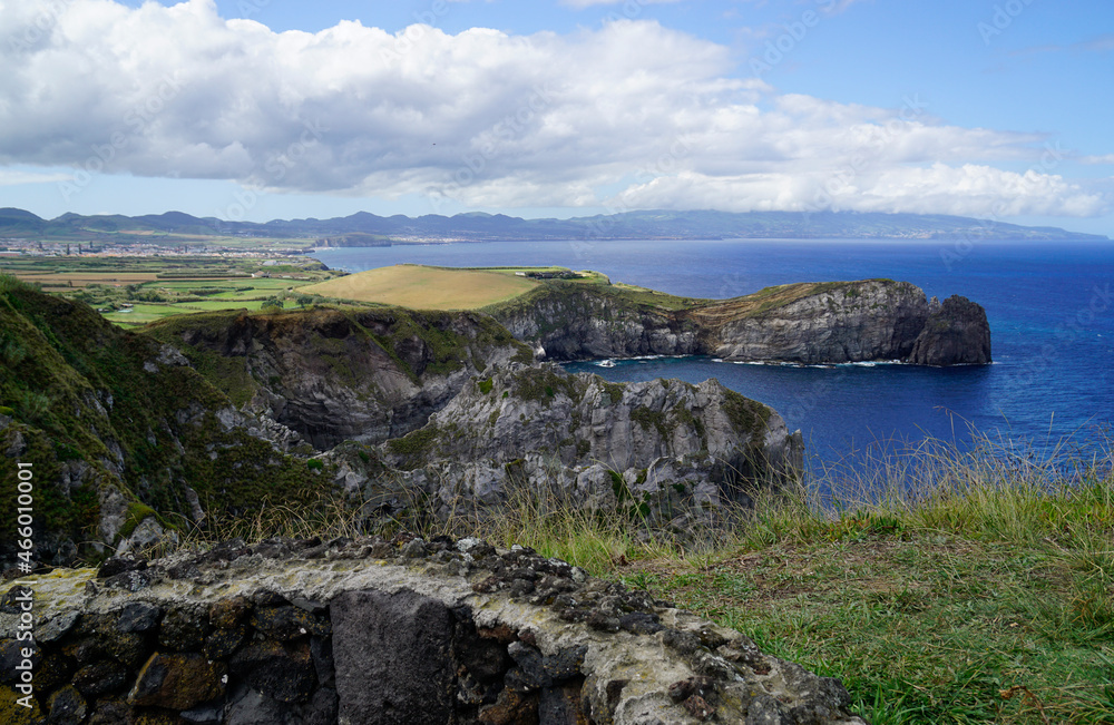 natural green scenery on the azores islands