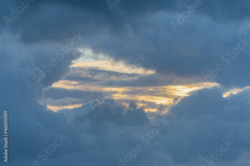 A beautiful dramatic sky with sun reflection © Dolwolfian