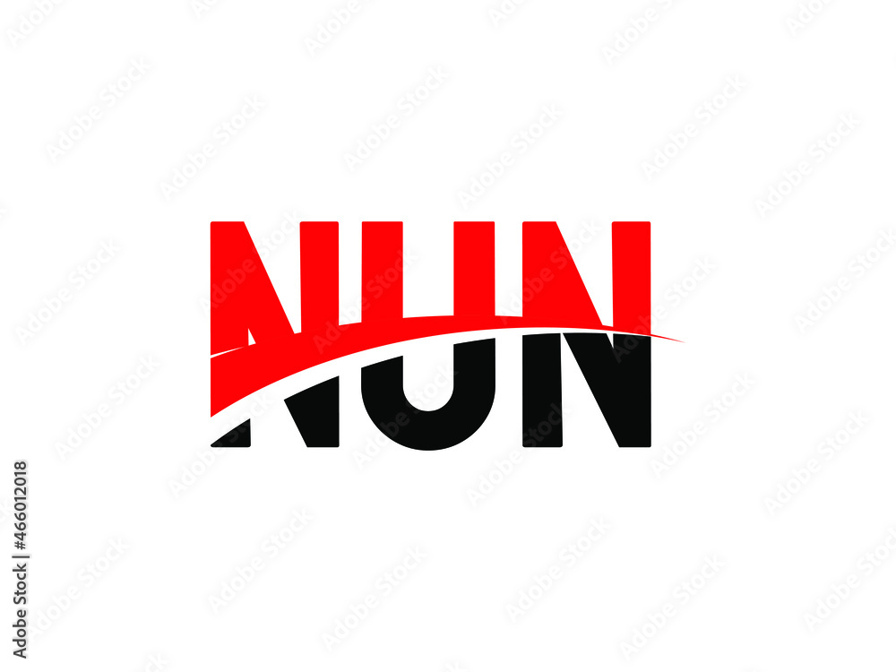 NUN Letter Initial Logo Design Vector Illustration