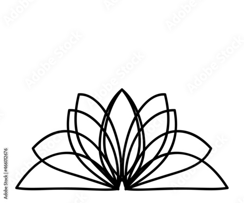Blooming lotus on an isolated background. Symbol. Vector illustration.
