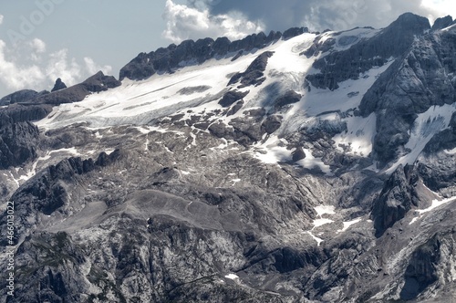 The Marmolada massif seen from the Sass Pordoi. Dolomites  Italy