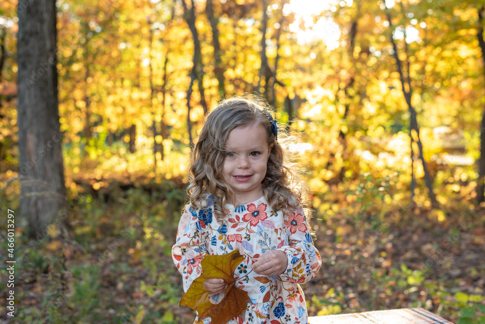 Cute toddler girl in autumn Cute toddler girl in autumn