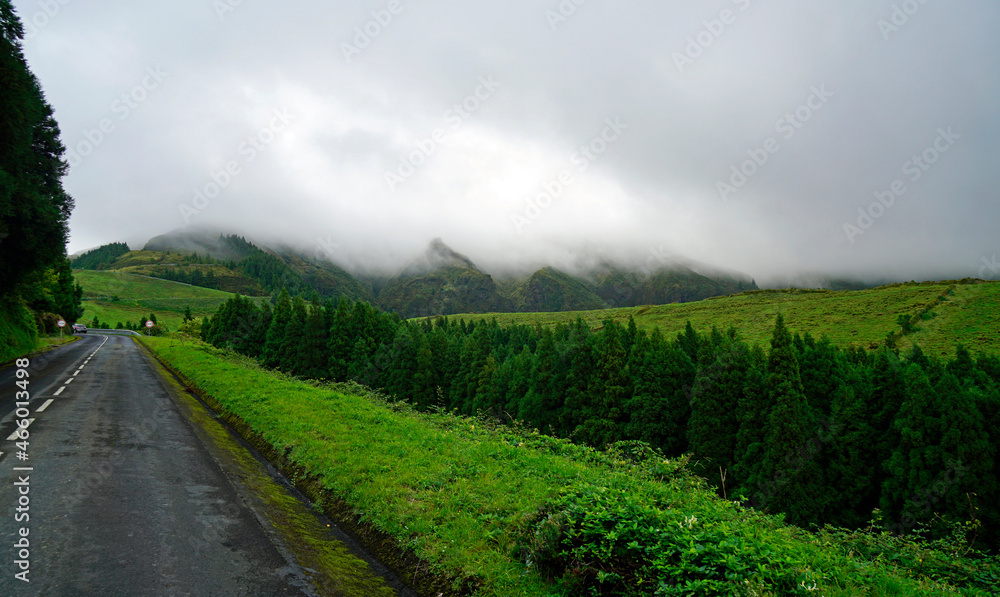 Fototapeta premium public street on the azores