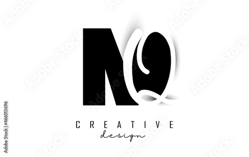 Letters MQ Logo with a minimalist design. Letters M and Q with geometric and handwritten typography.