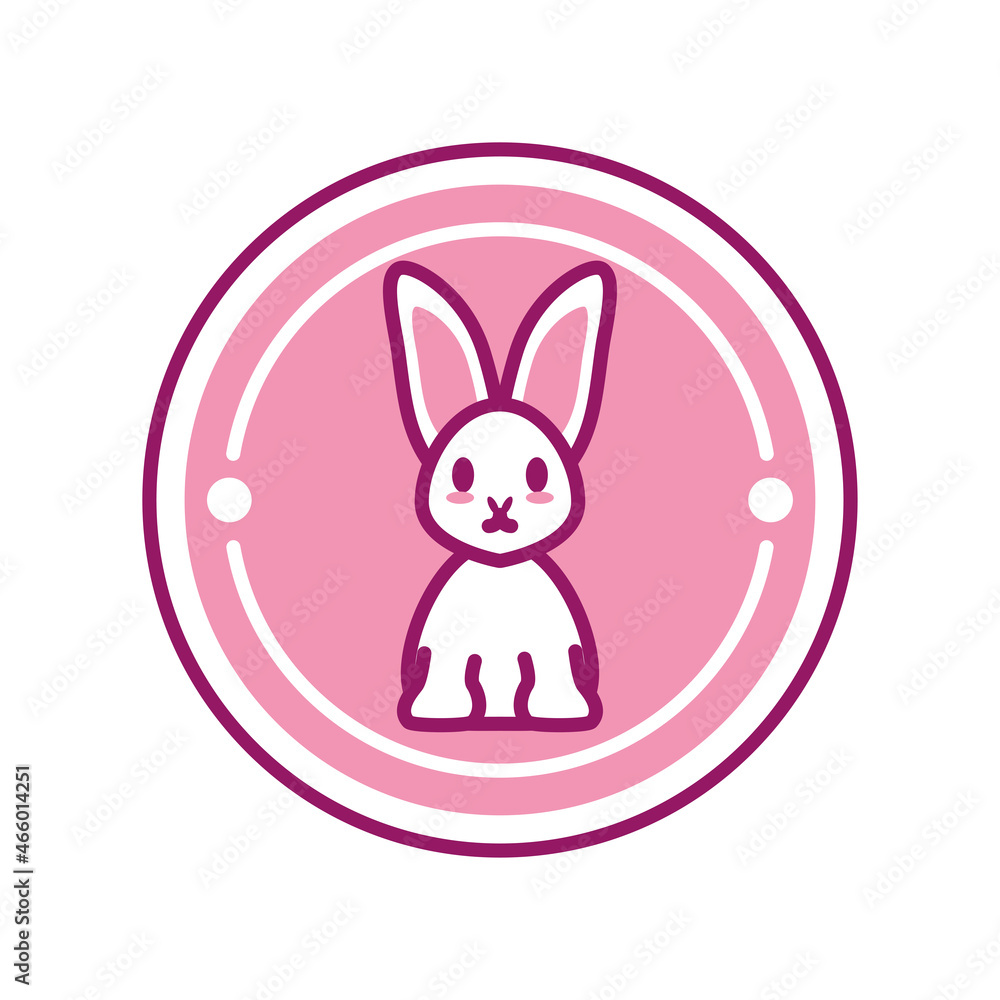 Fototapeta premium cute rabbit in badge