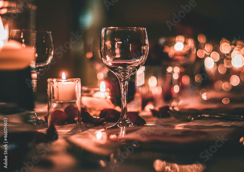 Close Up Wine Glass by Candlelight