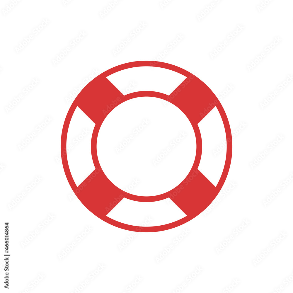 Lifebuoy vector icon. Red symbol Lifebuoy vector icon. Red symbol