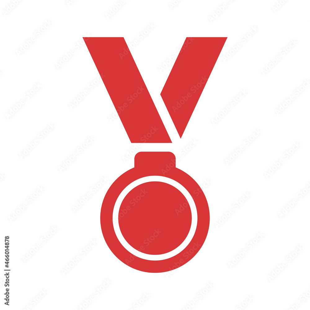 Medal vector icon. Red symbol Medal vector icon. Red symbol