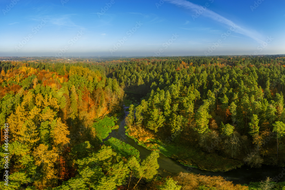 Jesień nad rzeką Łyną na Warmii