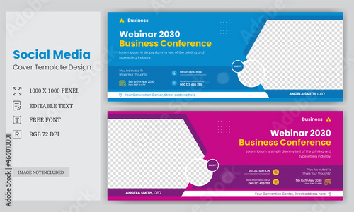 social media cover vector templates fully editable, advertising design, social media banner post, Business conference, webinar facebook cover, business Facebook Cover Design,  web banner template 