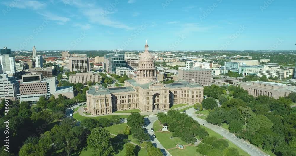 Texas Capitol Building in Downtown Austin TX Flyover (Aerial Drone View in 4k) Texas Capitol Building in Downtown Austin TX Flyover (Aerial Drone View in 4k)