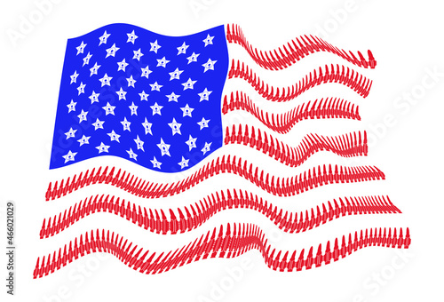 nra style usa flag with cartridge belts