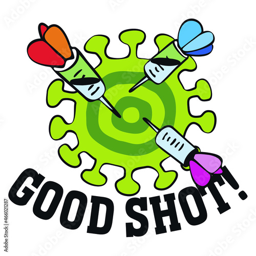 vaccinated merch design with virus as target