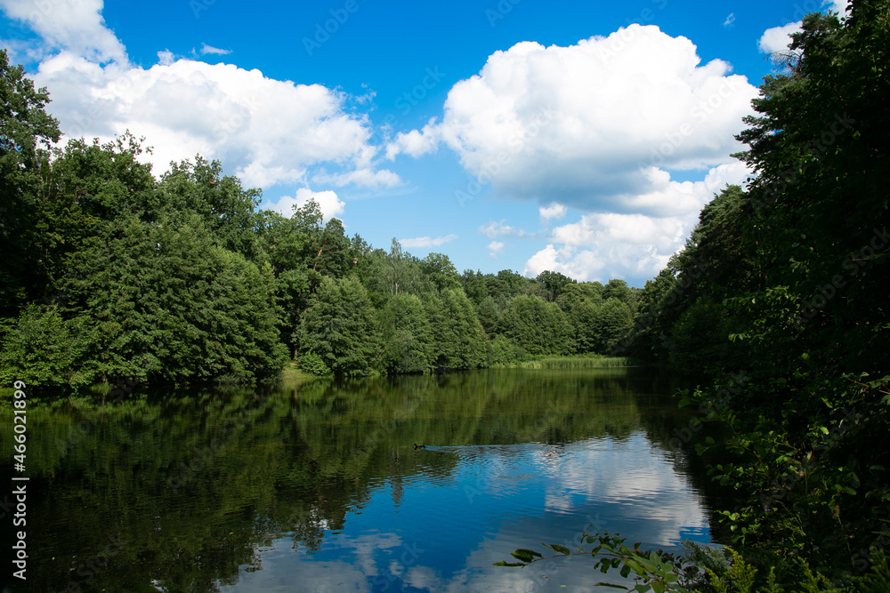 Clouds over the river. Poland