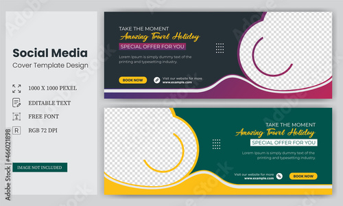 social media cover vector templates fully editable, advertising design, social media banner post, Travel Facebook Cover Design template, website banner, header,  Exclusive sale facebook cover template