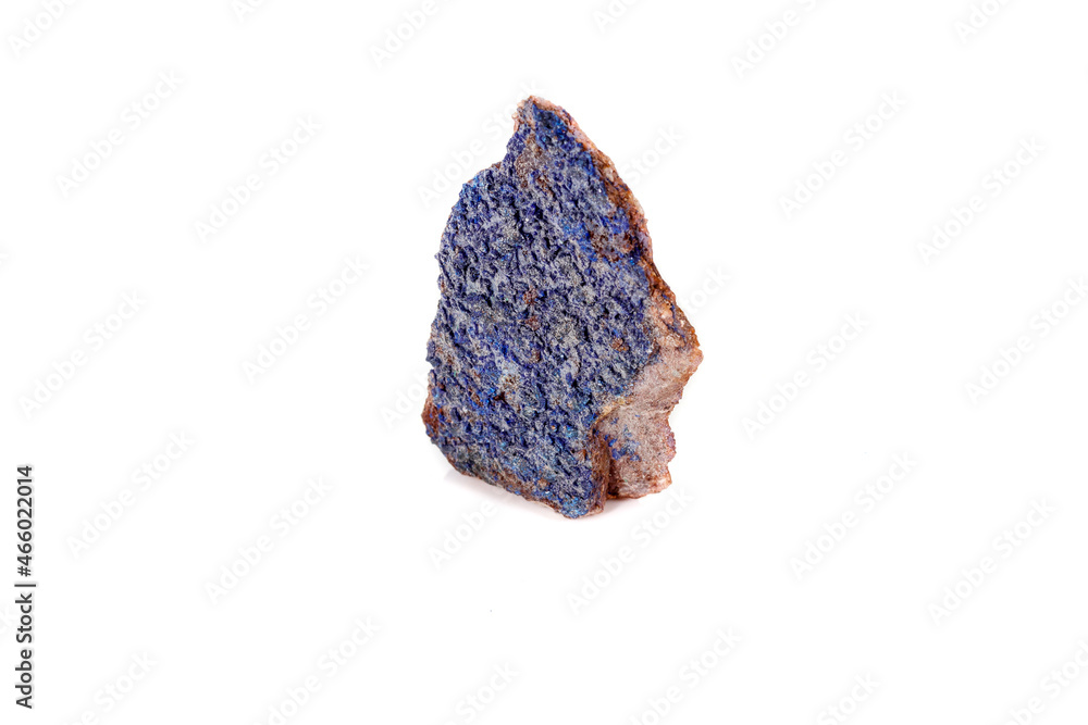 Macro mineral stone Malachite and Azurite against white background