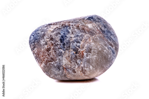 Macro mineral stone sapphire on white background