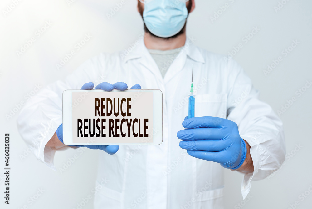 Conceptual display Reduce Reuse Recycle. Word for ...