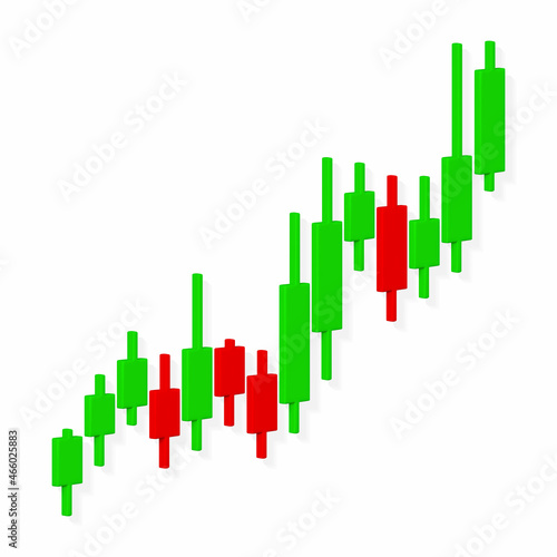 Trade of stock. Financial chart to buy and sell for stock exchange market concept. Chart of trade with candles. Vector illustration