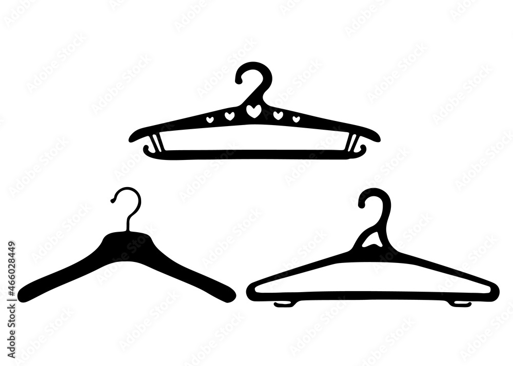 Big beautiful clothes hangers. Vector image. Big beautiful clothes hangers. Vector image.