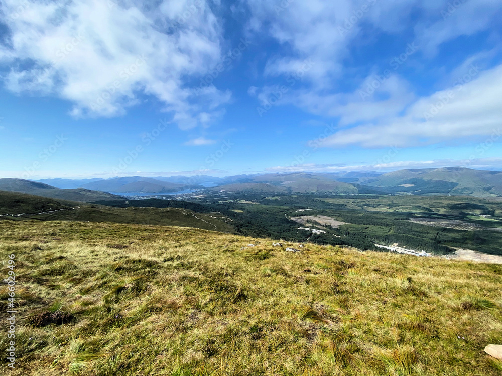 A view of the Scottish Landscape from the top of the Nevis Range Mountains