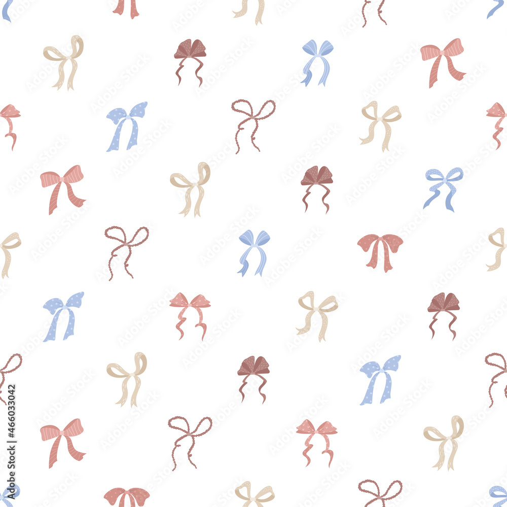 Vector seamless pattern with gift's bows. Vector seamless pattern with gift's bows.