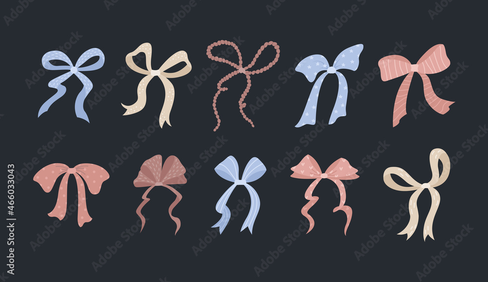 Vector set of gift's bows. Celebration collection. Vector set of gift's bows. Celebration collection.